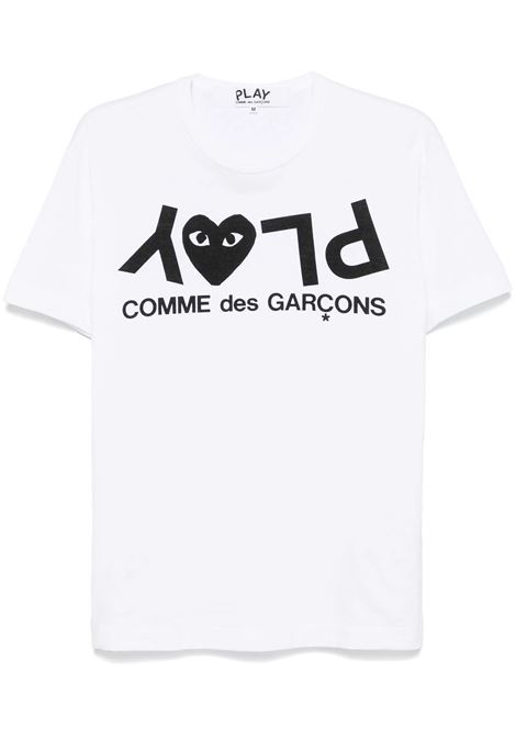 printed logo t-shirt unisex white COMME DES GARÇONS PLAY | AX-T068-0511